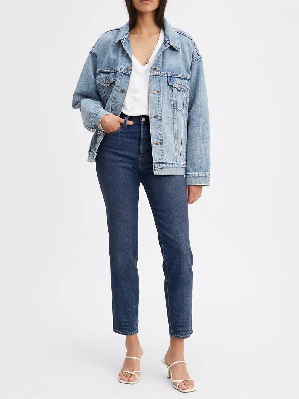 NEW Levis Wedgie Icon Fit High Rise Tapered Jeans Dark Wash Blue W31